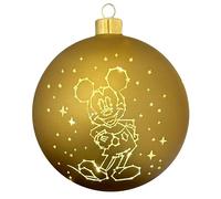 Christmas Inspirations Boule de Noël Mickey Mouse lumineuse - 15 cm - Boule en verre avec LED blanc chaud - Disney - Licence officielle - Décoration de Noël à piles et figurine de collection