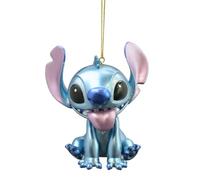 Christmas Inspirations by Disney - Stitch - Ornement métallique - 9 x 9 cm - Boule de Noël en PVC - Licence officielle - Bleu - Figurine décorative pour sapin de Noël et idée cadeau