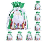 Christmas Package Bag, 8-Piece Reusable Drawstring Gift Wrap Bags, 9,45 x 12,6 pouces, Holiday Stocking Stuffer Sacks for Jewelry Wedding Favors Treats Candy Snacks Party Goodies Kids Friends Tree