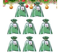 Christmas Package Bag, 8-Piece Reusable Drawstring Gift Wrap Bags, 9,45 x 12,6 pouces, Holiday Stocking Stuffer Sacks for Jewelry Wedding Favors Treats Candy Snacks Party Goodies Kids Friends Tree