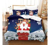 Christmas Parure De Lit Pi¿¿Ces Pour Santa Claus Impression D Housse De Couette En Microfibre Avec Taies King£¿Xcm£©