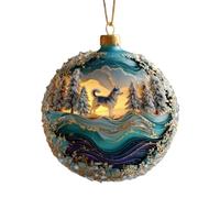 Christmas Snow Globe Decor | 2D Wolf Acrylic Santa Claus Snow Decoration | Acrylic 8cm/3.15inch Living Room Christmas Decor