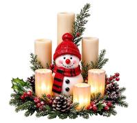 Christmas Tabletop Centerpiece - Flameless Candle Glow Holiday Light | 7.87x7.87x9.06in / 20x20x23cm (500g) | Premium Acrylic | Christmas Tabletop Centerpiece Light Ornament with Warm Flameless