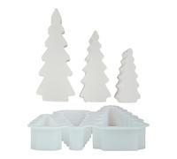 Christmas Tree Mold, Lot de 3 moules festifs, design flexible, non adhésif, silicone résistant à la chaleur pour les vacances, les travaux manuels, la décoration de maison, les projets de pâtisserie