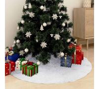 vidaXL Jupe de sapin de Noël Blanc 90 cm Fausse fourrure