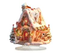 Christmas Village House Lighted - LED Christmas Cottage, Decorative Lighted House | Brighten Festive Festive Festive Beautiful, ajoute du charme à l'atmosphère hivernale pour l'étagère du salon