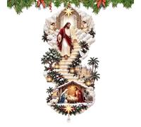 Christmas Wall Decorations 2D Metal - Religious Holiday Background | | Nativity Scene Sign Long-Tail Holy Family Metal Cutout Hanging Home Church Front Door Porch Festival Art Decor