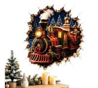 Christmas Wall Stickers 2D Crack Wall Break In Design Decals Decor Mirror | Christmas Decorations Indoor for Door Home Room Party Store School Dorm Restaurant