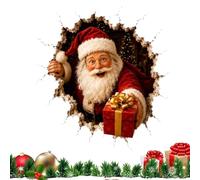 Christmas Wall Stickers 2D Crack Wall Break In Design Decals Decor Mirror | Christmas Decorations Indoor for Door Home Room Party Store School Dorm Restaurant