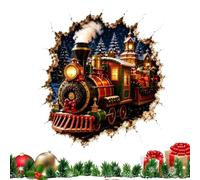 Christmas Wall Stickers 2D Crack - Wall Break In Design Mirror Decals Decor | Christmas Decorations Indoor for Door Home Room Party Store | Restaurant School Dorm Christmas Wall Stickers 2D Crack Wall In