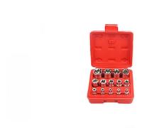 Chrome Vanadium Torx Bit Set E4-E24 Multi-Drive(Red Box) | High hardness Cr-V steel, electroplated finish, rust resistant, construction, 14-piece set