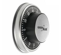 GreenBlue Minuteur de cuisine GB152 mécanique 59 min avec dos magnétique Argent-Noir