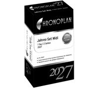 Chronoplan 50537, bloc annuel, format Midi, 2027, blanc, 96 x 172 mm, contenu : 394 feuilles / 1 pièce