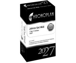 Chronoplan 50537, bloc annuel, format Midi, 2027, blanc, 96 x 172 mm, contenu : 394 feuilles / 1 pièce