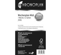 Chronoplan 50546 agenda hebdomadaire, Midi, 2026, blanc, 96 x 172 mm, contenu : 63 feuilles / 1 pièce
