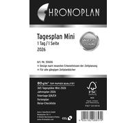 Chronoplan 50606 agenda journalier, Mini, 2026, blanc, 79 x 125 mm, contenu : 191 feuilles / 1 pièce