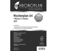 Chronoplan 50707 Calendrier 2017 (plan semaines en colonnes), blanc 1 semaine/2 pages (colonnes) a4