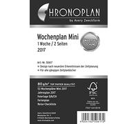Chronoplan 50707 Calendrier 2017 (plan semaines en colonnes), blanc 1 semaine/2 pages (lignés) Mini