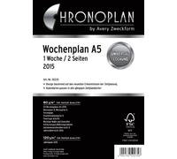 Chronoplan kalendarium Semaine Plan, 2015, 1 pièce, blanc 1 semaine/2 pages (colonnes) a5