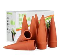 CHSEEO Lot de 8 Oyas a Planter Terre Cuite, Auto-arrosantes en Ollas Terre Cuite, Cône en Argile d’arrosage, Goutte-Gouttes Automatiques pour Plantes en Pot D'intérieur, Marro
