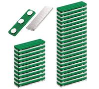 CHSEROK 30 Pièces 45 x 13 mm Étiquettes Magnétiques pour Vêtements, Plaque de Badge Magnétique, Autocollants Badge Aimanté, Vert, avec Aimant 3 Points, pour Écoles, Bureaux, Expositions