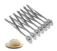 CHSEROK Roulette a Pizza, Coupe Pizza Rouleau de Pâte, 7 Roulettes Coupe Pate Boulangerie Largeur Réglable, Solides et Durables, pour Pizzas, Pâte, Crêpes