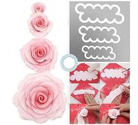 CHSYOO Set de 3 tailles gâteau roses cookie cutter, ustensiles de cuisson pour bricolage décoration fondant tartelettes massepain