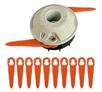 Chuancheng Tête de coupe 4008 710 2102 pour débroussailleuse Stihl FSA45 PolyCut 2-2 avec 10 lames en plastique, tête de coupe de rechange pour bordures de pelouse et entretien de jardin