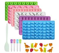 CHUANFU 6 Pièces Moule Bonbon, Moule Silicone Bonbon avec 4 Compte Gouttes | Moule a Bonbon Silicone Sans Bpa avec Raclette Moule à Bonbon, Démoulage Facile pour Faire Chocolat, Glaçons et Bonbons
