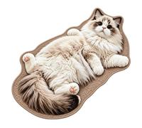 Chubby Tabby Cat Shaped Rug, Kitten Floral Floor Rugs Room Decor Non Slip Adorable Lazy Area Mats, 2D Plush Washable Faux Cashmere Irregularly Mat for Bedside Bedroom Bathroom(Style-C,40x60cm)