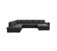 Chuck - canapé panoramique XXL - convertible avec coffre - 7 places - gauche - Noir / Gris