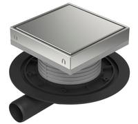 Chud?j : siphon de sol latéral D40, cadre en acier inoxydable, grille STEEL S1 382 A