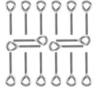 CHUEHKAK Lot de 16 Piton à Visser M6 Boulon à Œil en Acier Inoxydable, 70mm x 42mm, pour Hamac Balançoire Lampe Fixation et Suspension, Argent