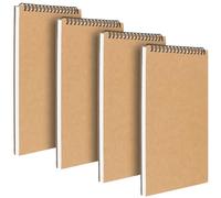 CHUENHEI Lot de 4 carnets de croquis A5 vierges - 60 pages/30 feuilles - Carnet de croquis à spirale - Format A5 - 160 g/m² - Carnet de croquis - Couverture kraft - Pour artistes, dessins et croquis