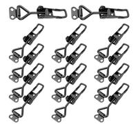 CHUENKUK Loquet à Bascule Lot de 14 Pièces en Fer Galvanisé Noir 110 mm Force 100 kg Réglable pour Porte Armoire Boîte Atelier