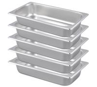 CHUENKUK Lot de 5 bols à paner rectangulaires en acier inoxydable - 32,5 x 17,5 x 6,5 cm - Pour cuisine et restaurant