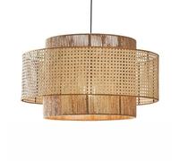 CHUERAK Lampe suspendue à la campagne géométrique Lampe suspendue Boho Plafonnier Suspendu au plafond Suspension Japonaise Rotin Bambou Tissé à la main Plafonnier pour la salle à manger, le salon