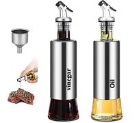 ChuerTech Bouteille Huile Olive et Vinaigrier 300ML, 2 Pack Distributeurs d'Huile Cuisine Vinaigre avec Entonnoir, Distributeur Huile d’Olive/Vinaigre/Sauce de Soja Outil pour Barbecue/Cuisson/Salade
