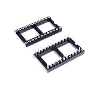 ChuFort Dip IC Socket 24 28 32 40 48 Broches, Broches Rondes usinées, espacement des rangées de 15.24mm(2x12P 24 Pin,50PCS)