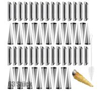 CHUIFAI Lot de 63 Cannoli Moule Set en Acier Inoxydable, Cannoli Tube, Crème Rouleau Crème Corne Moule, Avec 3 Brosses de Nettoyage, Forme Conique pour Moules à Pâtisserie