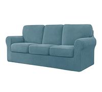 CHUN YI Lot de 7 Housses de canapé Extensibles, Housse de canapé 3 Places avec Trois Coussins et dossiers séparés, Tissu Jacquard élasthanne (3 Places, Bleu fumé)