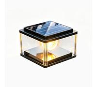 CHUNGYANG Lampadaire Solaire Minimaliste, Carré Moderne, Pour Extérieur. | Borne lumineuse solaire paysagère sans fil, alimentée à l'énergie solaire, avec allumage automatique au crépuscule