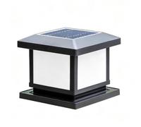 CHUNGYANG Lampadaire Solaire Moderne À Intensité Variable Pour Clôture | Borne lumineuse extérieure à énergie solaire, boîtier résistant aux intempéries, éclairage automatique nocturne