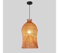CHUNGYANG Luminaires De Style Campagnard, Suspension Vintage Pour Îlot De Cuisine, Abat-jour Tissé Artisanal, Installation Facile, Lampe Suspendue E27 Pour Salle À Manger Ou Entrée.