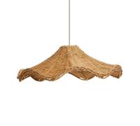 CHUNGYANG Lustre Pour Salle À Manger, Abat-jour Tissé Artisanal, Suspension En Rotin De Bambou Naturel, Luminaire Suspendu De Style Campagnard Pour Entrée, Lustre À Motif Floral Pour Cuisine