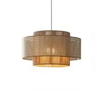 CHUNGYANG Lustre Suspendu Bohème En Rotin Et Corde De Chanvre Tressés À La Main, Idéal Pour Chambre, Salon, Salle À Manger, Entrée Ou Couloir. Abat-jour En Matériaux Naturels. Plafonnier Suspendu.