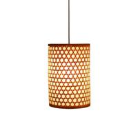 CHUNGYANG Suspension Cylindrique En Bambou Tressé, Fabriquée À La Main. Facile À Installer, Elle S'intègre Parfaitement Dans Une Salle À Manger De Style Bohème Japonais Ou Dans Une Entrée/couloir.