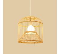 CHUNGYANG Suspension De Style Campagnard, Lampe Suspendue En Bambou Avec Abat-jour En Bambou Naturel Et Fil De Fer Réglable En Hauteur, Style Bohème, Tissée À La Main, Idéale Pour Un Îlot De Cuisine.