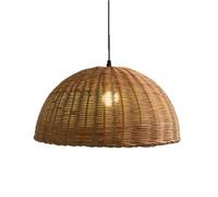 CHUNGYANG Suspension En Rotin, Abat-jour En Bambou Naturel, Culot E26, Lustre Artisanal En Rotin Et Bambou, Idéal Pour Îlot De Cuisine Ou Entrée. Cordon De Suspension Réglable.