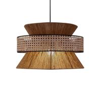 CHUNGYANG Suspension En Rotin Avec Abat-jour En Lin, Lustre Vintage Pour Îlot De Cuisine, Suspension En Osier Tressé À La Main Pour Chambre, Éclairage Suspendu Réglable En Hauteur Pour Salle À Manger